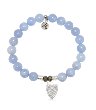 TJAZELLE You Are Loved Bracelet in Sky Blue Jade & Silver