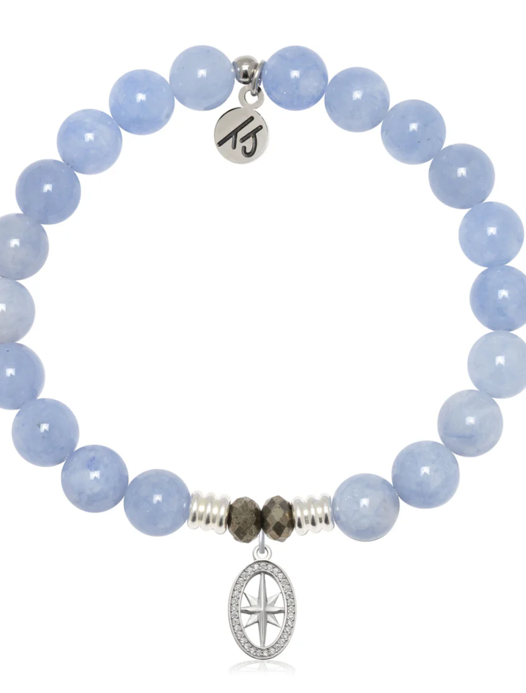 TJAZELLE Unstoppable Bracelet in Sky Blue Jade & Silver