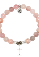 TJAZELLE Cross CZ Bracelet in Madagascar Quartz & Silver