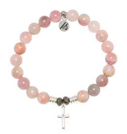 TJAZELLE Cross CZ Bracelet in Madagascar Quartz & Silver