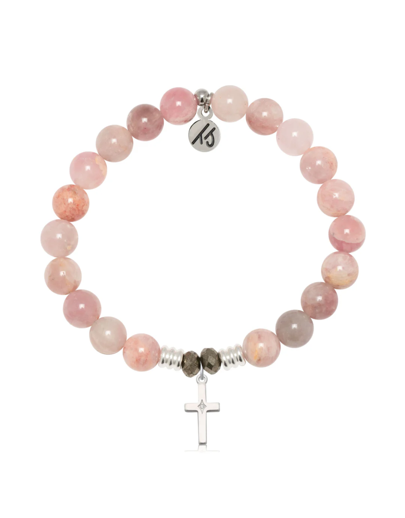 TJAZELLE Cross CZ Bracelet in Madagascar Quartz & Silver