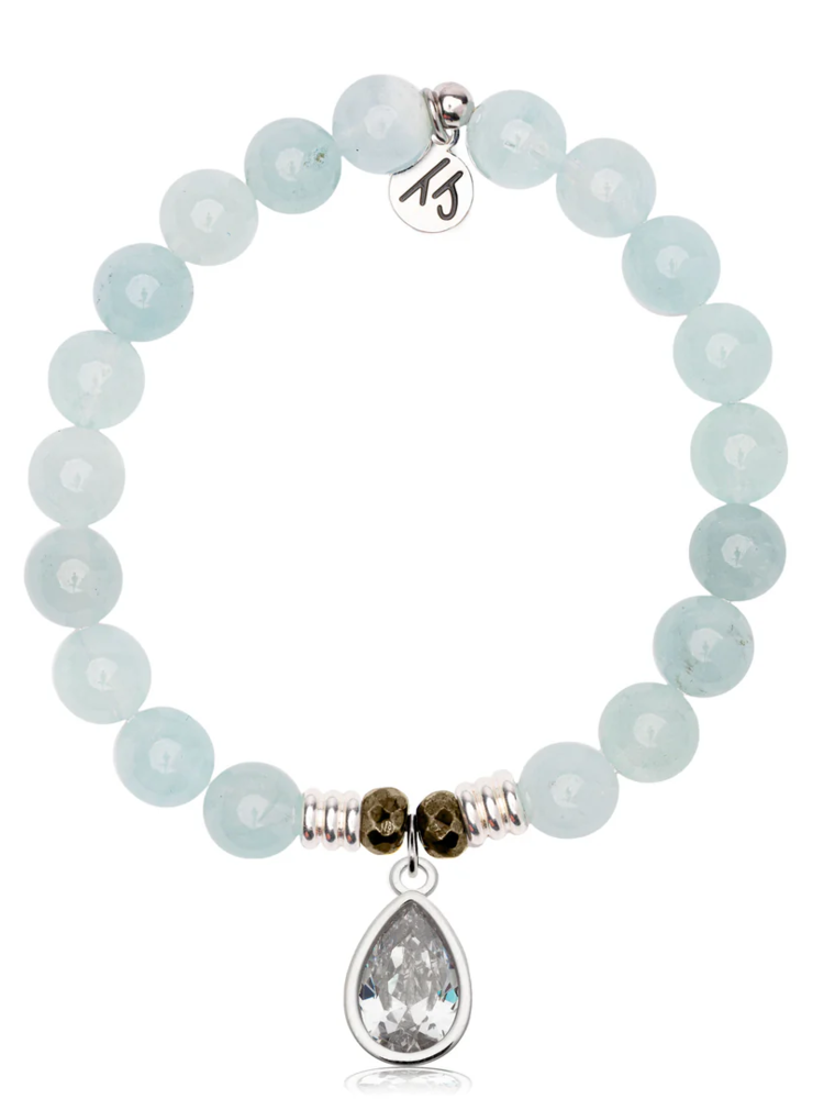 TJAZELLE Inner Beauty Bracelet in Blue Aquamarine & Silver