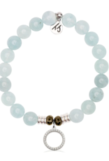 TJAZELLE Good Karma Bracelet in Blue Aquamarine & Silver