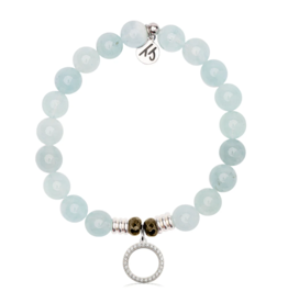 TJAZELLE Good Karma Bracelet in Blue Aquamarine & Silver