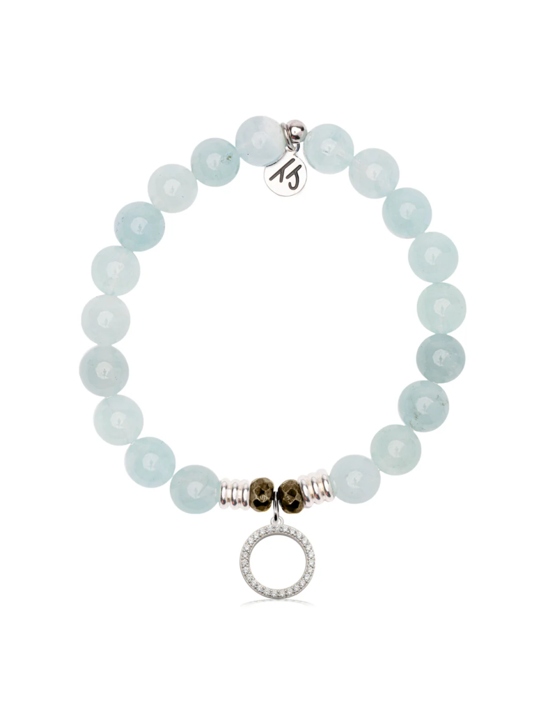 TJAZELLE Good Karma Bracelet in Blue Aquamarine & Silver