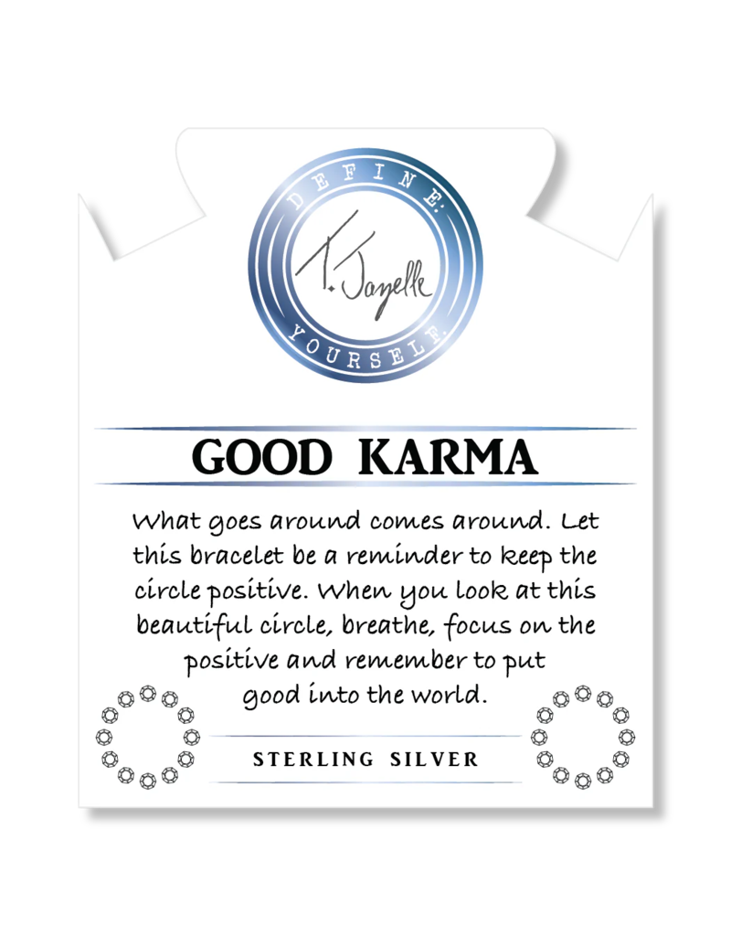TJAZELLE Good Karma Bracelet in Blue Aquamarine & Silver