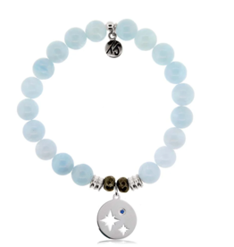 TJAZELLE Mother and Son Bracelet in Blue Aquamarine & Silver