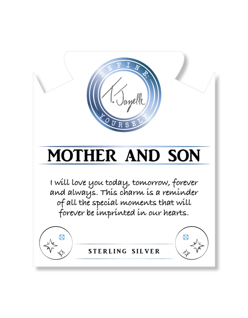 TJAZELLE Mother and Son Bracelet in Blue Aquamarine & Silver