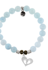 TJAZELLE Baby Feet Bracelet in Blue Aquamarine & Silver TJAZELLE Baby Feet Bracelet in Blue Aquamarine & Silver