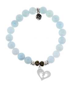 TJAZELLE Baby Feet Bracelet in Blue Aquamarine & Silver