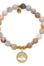 TJAZELLE Family Tree Bracelet in Australian Agate & Gold TJAZELLE Family Tree Bracelet in Australian Agate & Gold