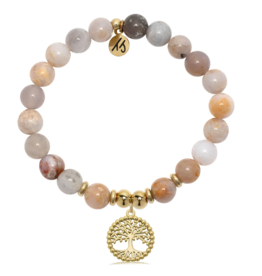 TJAZELLE Family Tree Bracelet in Australian Agate & Gold