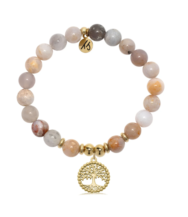 Family Tree Bracelet in Australian Agate & Gold
