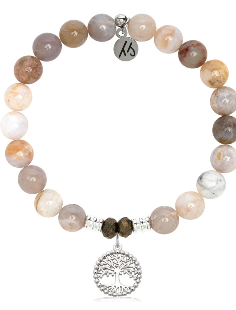 TJAZELLE Family Tree Bracelet in Australian Agate & Silver