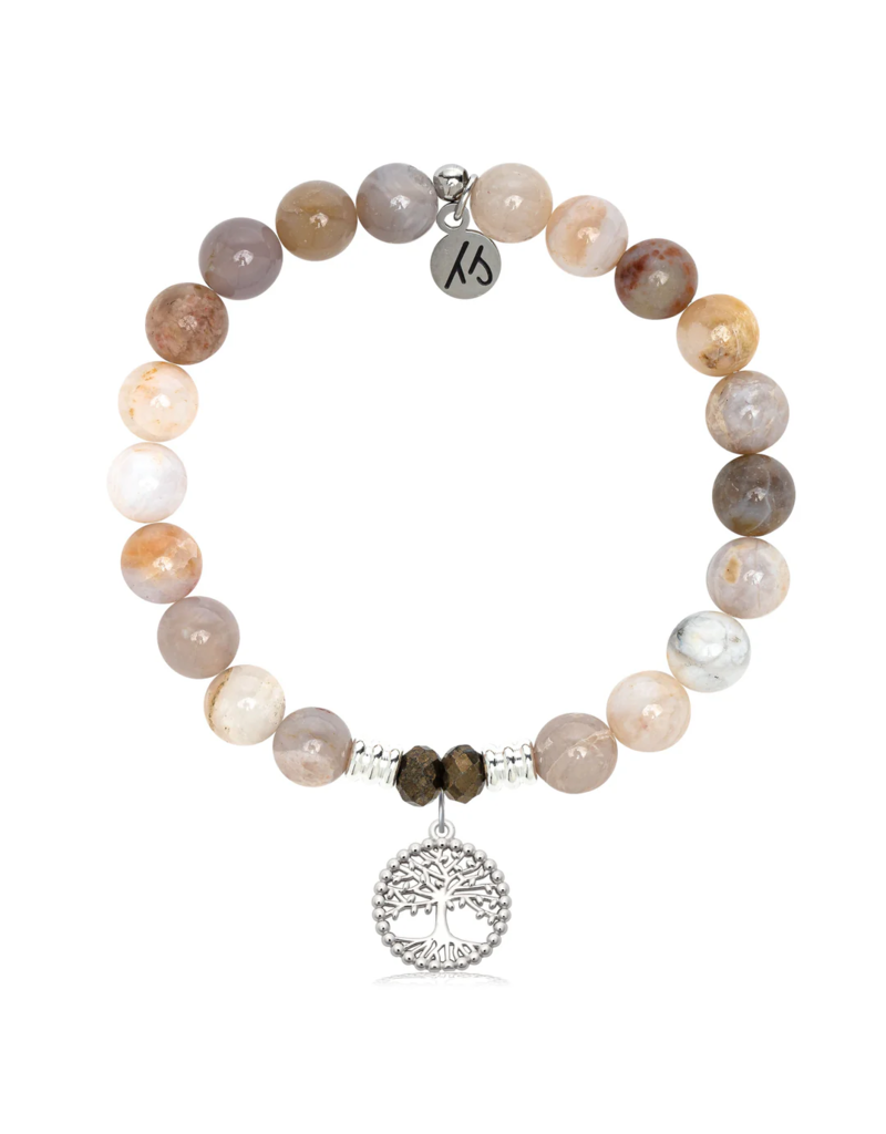 TJAZELLE Family Tree Bracelet in Australian Agate & Silver