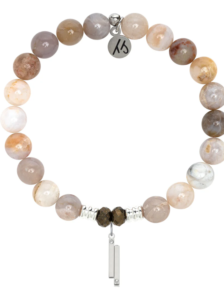 TJAZELLE Stand By Me Bracelet in Australian Agate & Silver
