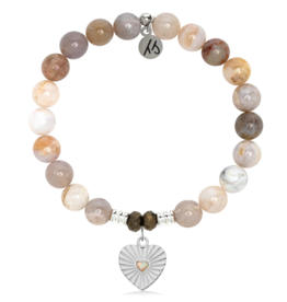 TJAZELLE Opal Heart Bracelet in Australian Agate & Silver