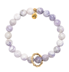 TJAZELLE Bonded Together Bracelet in Purple Turquoise & Gold