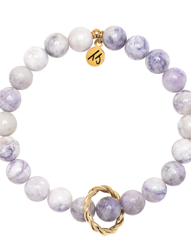 TJAZELLE Bonded Together Bracelet in Purple Turquoise & Gold