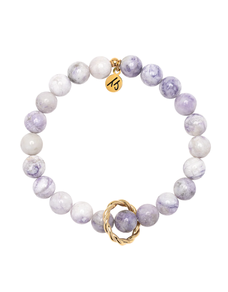 TJAZELLE Bonded Together Bracelet in Purple Turquoise & Gold