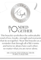 TJAZELLE Bonded Together Bracelet in Purple Turquoise & Gold