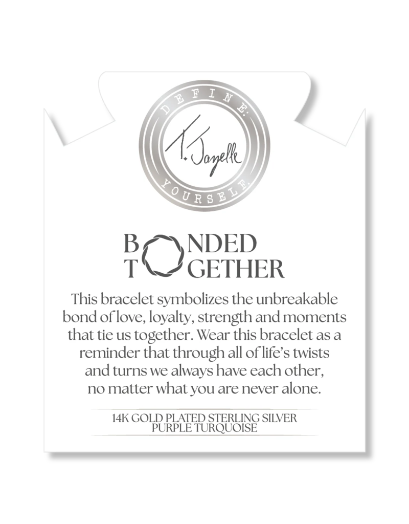 TJAZELLE Bonded Together Bracelet in Purple Turquoise & Gold