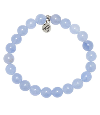 TJAZELLE Fortune Stacker Bracelet in Sky Blue Jade & Silver