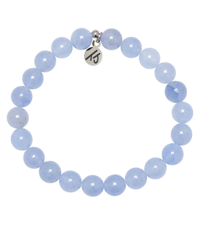 Fortune Stacker Bracelet in Sky Blue Jade & Silver