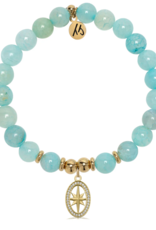 TJAZELLE Unstoppable Bracelet in Aqua Fire Agate & Gold TJAZELLE Unstoppable Bracelet in Aqua Fire Agate & Gold