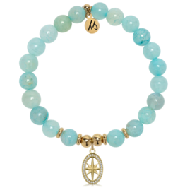 TJAZELLE Unstoppable Bracelet in Aqua Fire Agate & Gold