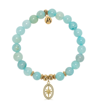 TJAZELLE Unstoppable Bracelet in Aqua Fire Agate & Gold
