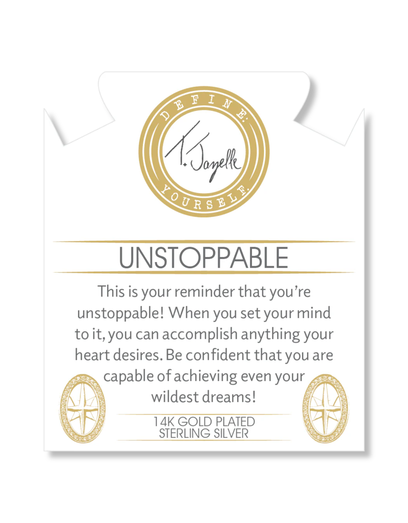 TJAZELLE Unstoppable Bracelet in Aqua Fire Agate & Gold