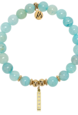 TJAZELLE Intentions Bracelet in Aqua Fire Agate & Gold TJAZELLE Intentions Bracelet in Aqua Fire Agate & Gold