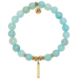 TJAZELLE Intentions Bracelet in Aqua Fire Agate & Gold