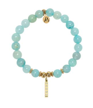 TJAZELLE Intentions Bracelet in Aqua Fire Agate & Gold
