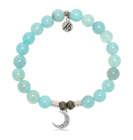 TJAZELLE Friendship Stars Bracelet in Aqua Fire Agate & Silver