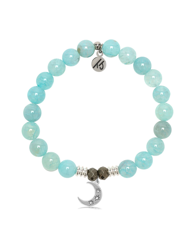 TJAZELLE Friendship Stars Bracelet in Aqua Fire Agate & Silver