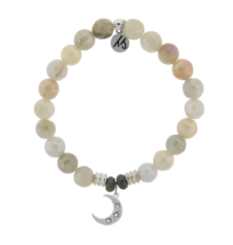 TJAZELLE Friendship Stars Bracelet in Moonstone & Silver