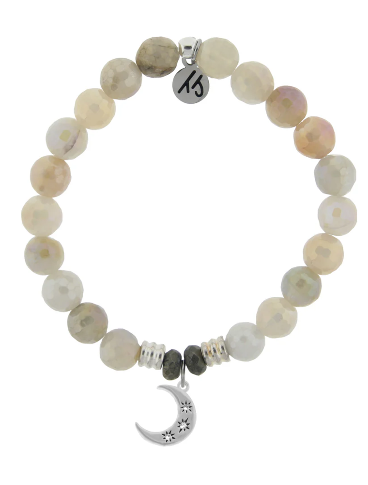 TJAZELLE Friendship Stars Bracelet in Moonstone & Silver