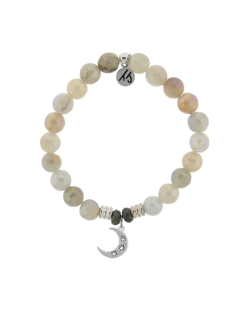 TJAZELLE Friendship Stars Bracelet in Moonstone & Silver