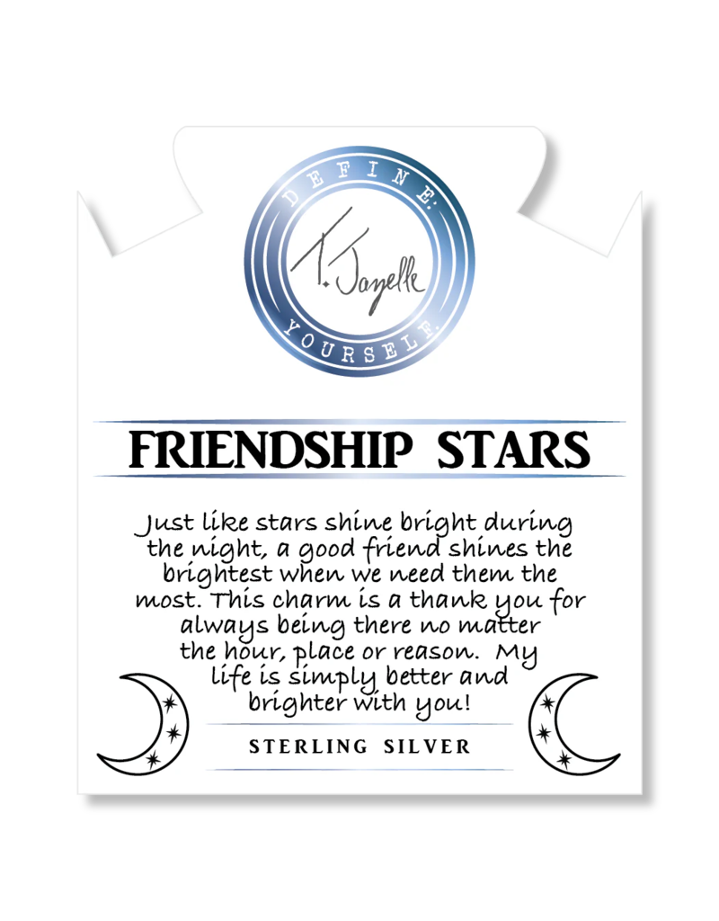 TJAZELLE Friendship Stars Bracelet in Moonstone & Silver