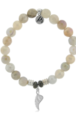 TJAZELLE Angel Blessings Bracelet in Moonstone & Silver