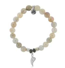 TJAZELLE Angel Blessings Bracelet in Moonstone & Silver