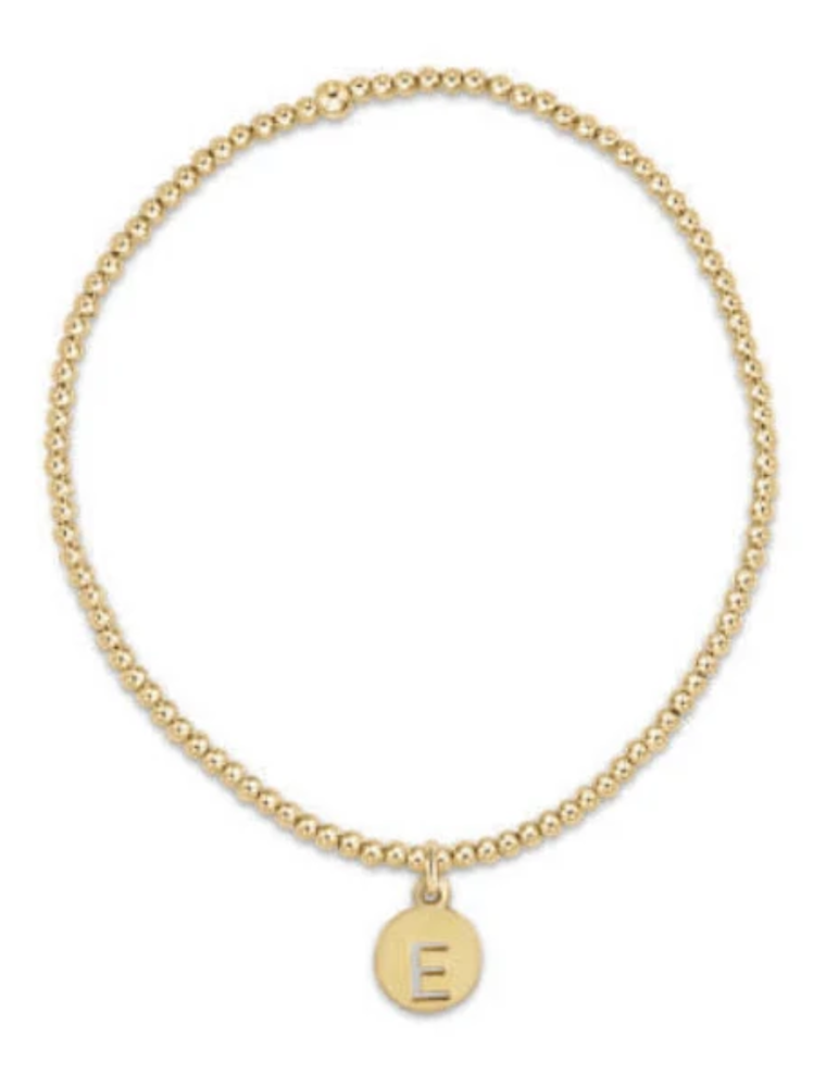 ENEWTON DESIGN Classic 2mm Bead Bracelet - Small Gold Initial Disc