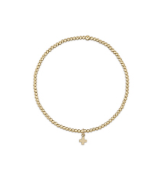 ENEWTON DESIGN Classic Gold 2mm Bead Bracelet - Gold Small Signature Cross Charm