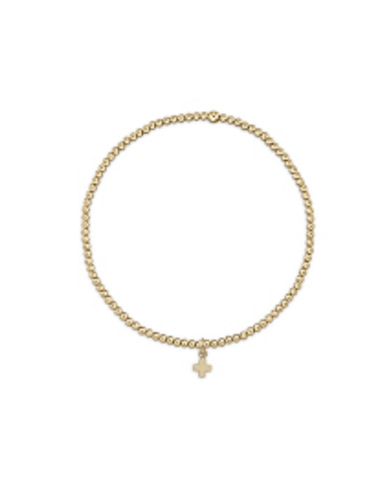 ENEWTON DESIGN Classic Gold 2mm Bead Bracelet - Gold Small Signature Cross Charm
