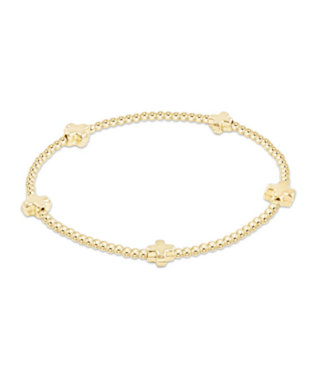 ENEWTON DESIGN Signature Cross Pattern 2mm Bead Bracelet - Gold