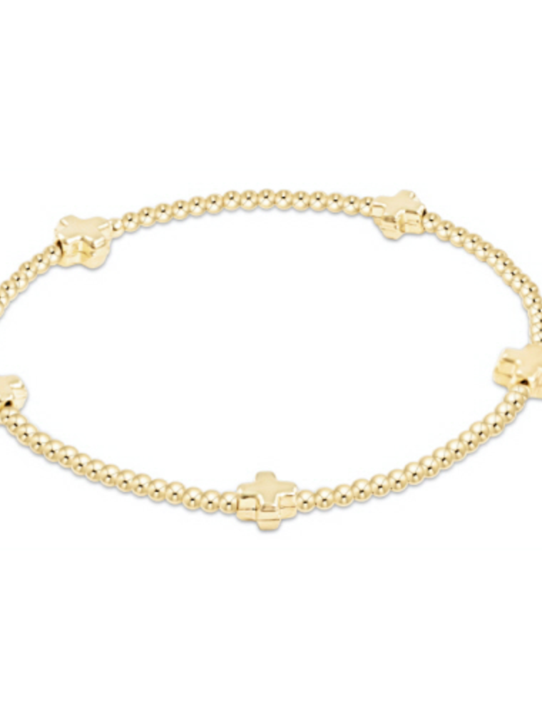 ENEWTON DESIGN Signature Cross Pattern 2mm Bead Bracelet - Gold