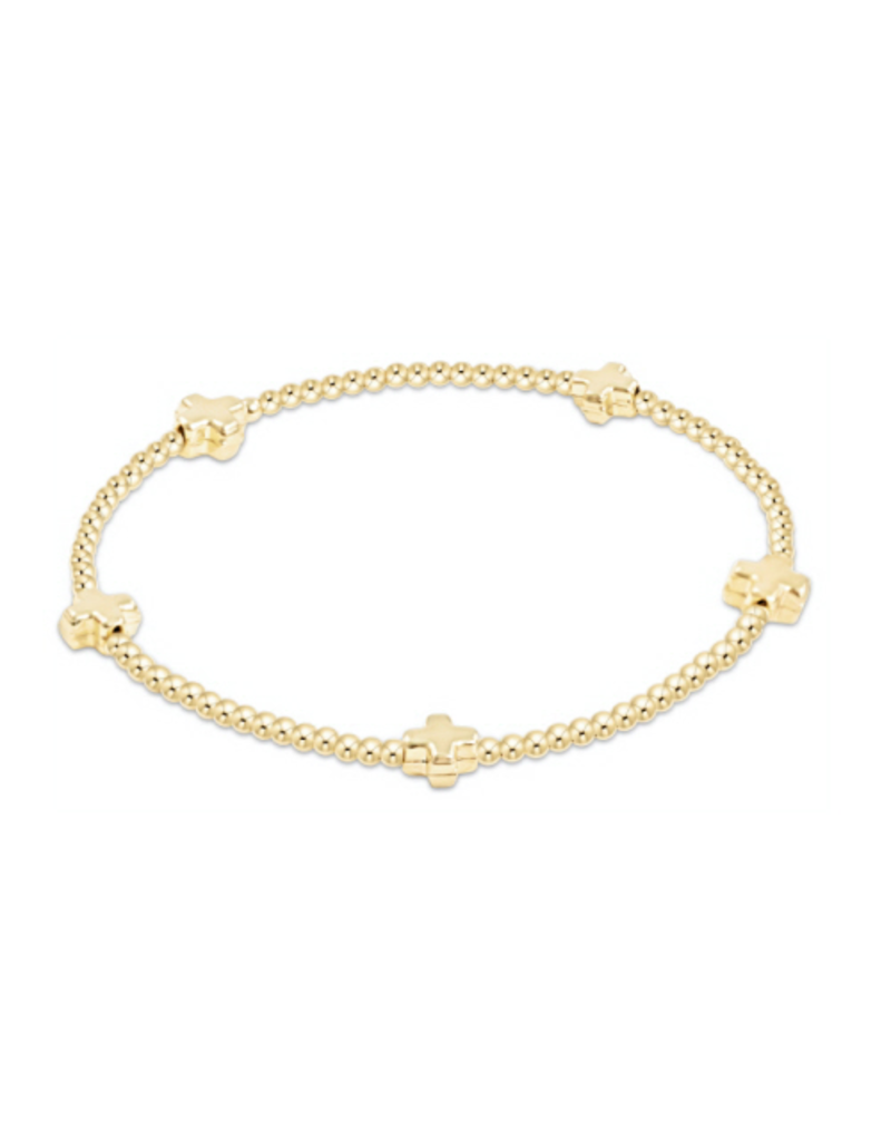 ENEWTON DESIGN Signature Cross Pattern 2mm Bead Bracelet - Gold