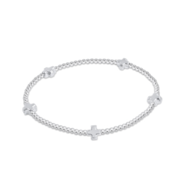ENEWTON DESIGN Signature Cross Pattern 2mm Bead Bracelet - Silver